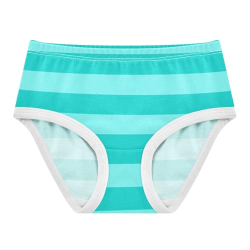 Teal Cyan Stripe Toddler Girls's Underwear 2T