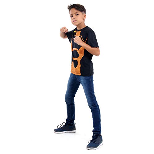 Sulamericana Fantasias Camiseta Nerf Luxo Infantil, M 6/8 Anos, Preto/Laranja