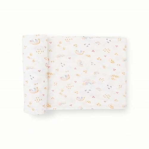 Image of Little Unicorn Premium Stretch Knit Swaddle Blanket | Super Soft with Optimal Stretch & Breathability for swaddling (Rainbows)