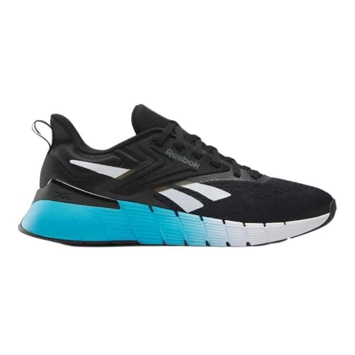Reebok Men's Nano Gym Sneaker, Black/White/Future Cyan, 11.5 US