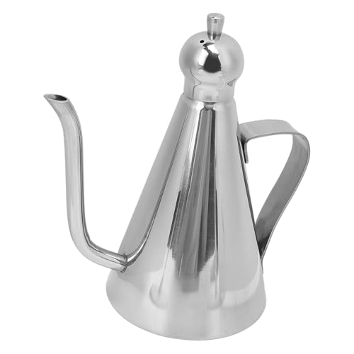 CHICIRIS Lata de Almacenamiento de Aceite de Acero Inoxidable 304, Dispensador de Aceite Moderno a Prueba de Fugas para Olla de de Oliva, Condimento de de Cocina (350ML)