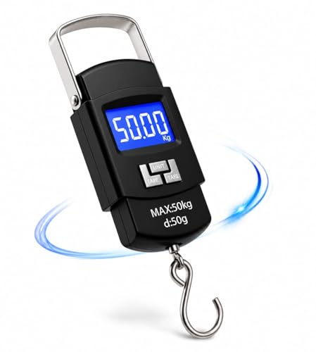 Balança Digital Portátil Gancho Até 50kg LCD Iluminado Alta Preci...