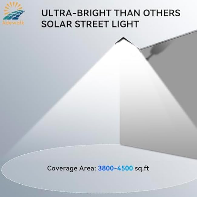 9000W Pro Large Solar Street Lights Outdoor with Thickened Shell, Commercial Grade Street Light Dusk to Dawn, Solar Lights Outdoor with Motion Sensor and Remote Control for Yard,Patio 1 Pack