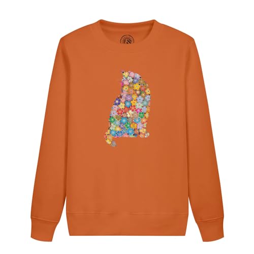 Sweatshirt enfant chat de fleurs haut en couleur pull fille garçon