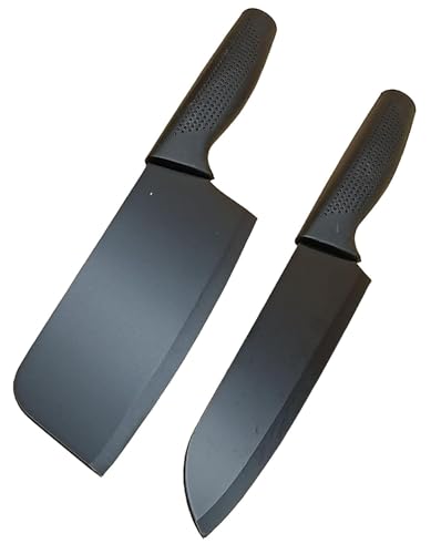 Image of Cheft - Kitchen Knife Set of 2, Stainless Steel - Heavy Duty Blade, Professional Butcher Chopper for Home Kitchen and Restaurant (Chef Knife + Butcher Knife Pack 2)