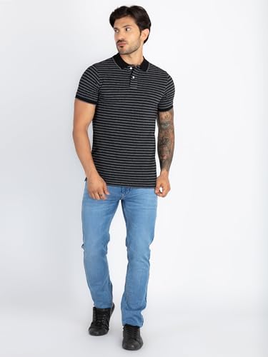Image of Status Quo Mens Striped Polo T-Shirt