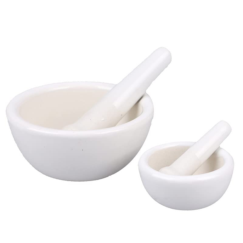 Pestle and Mortar 60/80/100mm Mortar and Pestle, Spice Crusher, Ceramic Bowl, Hard Food Kitchen Tool, Vanilla, Spice Tea, Garlic Grinder Mortar and Pestle