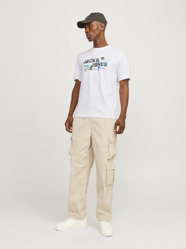JACK & JONES Jjebryan Corp Logo Tee SS T-Shirt à col Rond pour Homme, Blanc., M
