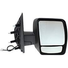 Kool Vue Passenger Side Power Non-Heated Mirror for Nissan NV2500 NV3500 NV1500 2012-2021, Textured, Passenger Side Mirror Replacement With Spotter Glass, Without Signal Light