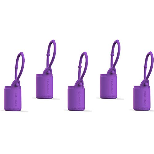 Preisvergleich Produktbild Ätherisches Ölflaschenetui für Auto, Geldbörse, Turnbeutel, Rucksack, Schlüsselanhänger, Schlüsselanhänger für unterwegs, Öl-Aufbewahrung 5-pc 5ml violett