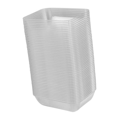 TOVINANNA 100pcs Disposable Seasoning Dishes Rectangular Transparent Appetizer Plates for Sauces Condiments and Dipping for Home Restaurant Parties and Catering