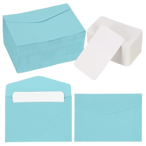 Cartes vierges et enveloppes pour cadeau PATIKIL bleu clair | Idéal Noël et Thanksgiving