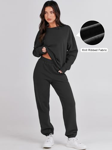 ANRABESS-Womens-Two-Piece-Outfits-Sweat-Set-Long-Sleeve-Sweatshirts-Jogger-Sweatpants-Casual-Knit-Lounge-Matching-Sets-Fall-Trendy-Sweatsuit-Tracksuit-Clothes-Fashion-Workout-Suit-1186-heise-M