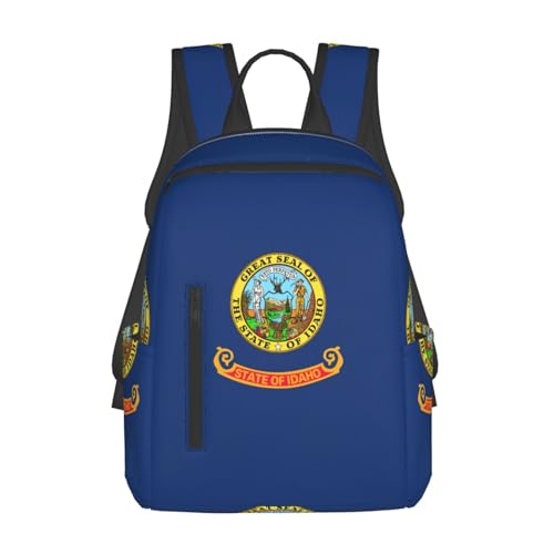 Sac à dos léger noir imprimé drapeau Idaho pour voyage et travail