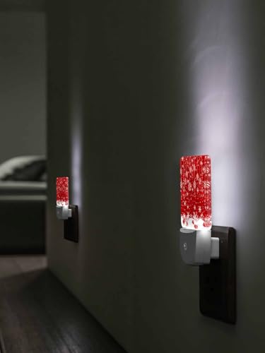 Image of Christmas Balls Night Light Plug in LED Night Lamp Automatic Sensor Red Night Lights, Winter Snowflake Night-Lights Plug into Wall for Bedroom Bathroom Kitchen Hallway Christmas Decor