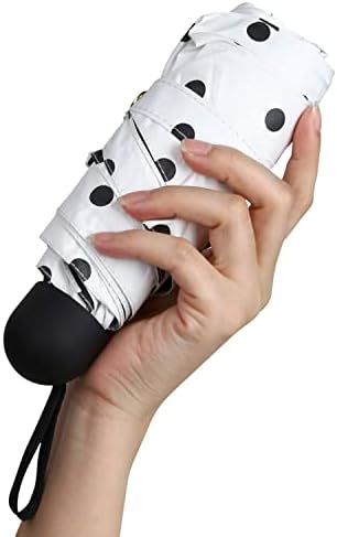 Agaric Mini Compact Sun&Rain Travel Umbrella - Small Lightweight Portable Umbrella, Windproof Folding Umbrellas for Men Women Kids (White)