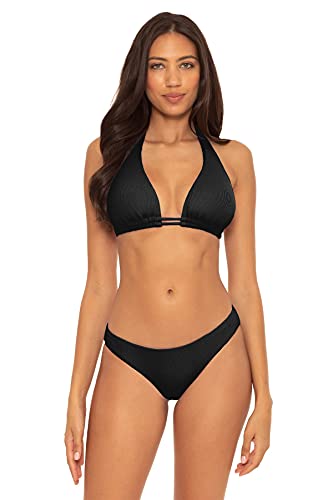 Becca by Rebecca Virtue Women's Allie Sliding Triangle Bikini Top (D+ Cup) Black D