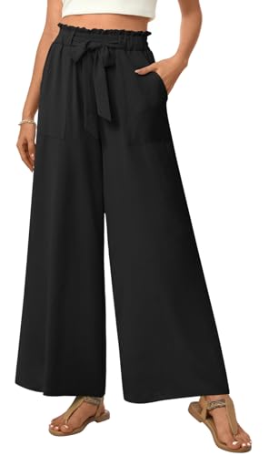 Anyhold Wide-Leg Palazzo Pants (Black) — view 2