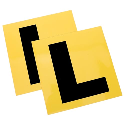 LALADEFIEE 2 Pegatinas Magnéticas para Coche en Forma de L, Adhesivas de PVC y Goma, Uso Prolongado y Fijación Segura para Conductores Principiantes