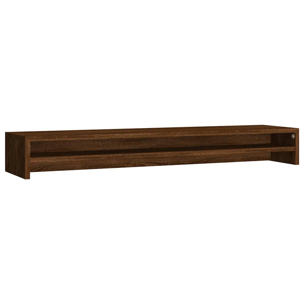 Vidaxl Brown Oak Monitor Stand Desktop Computer Monitor Stand Display Keyboard Screen Riser Desktop Organiser Furniture Engineered Wood