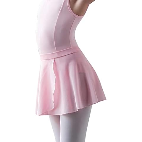 DANCEYOU Ballettrock Mädchen Tüllrock Chiffon Wickelrock Tütü Kinder Ballett Tanzrock Tanzkleidung Rock Ballet Skirt für Kinder und Mädchen Rosa L Cover
