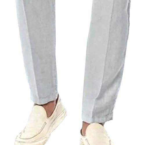 Mens Lightweight Business Linen Trousers Loose Fit Linen Casual Trousers Stretch Dress Pants Slim Fit Pants4