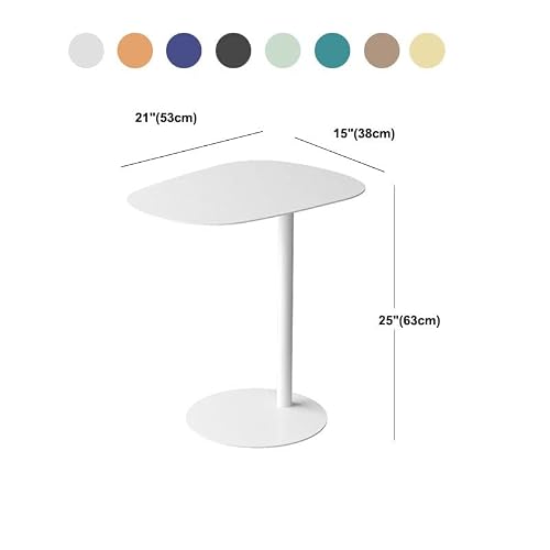 Minimalist Ultrathin Metal Oval End Tables, Nightstand Decor Side Tables For Bedroom, Plant Stand For Home Office, 21" L X 15" W Metal Indoor-Outdoor Table, Orange #TOP2