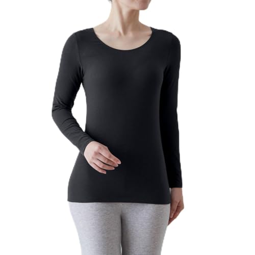 [ベルメゾン] インナーシャツ レディース 綿混 長袖 あったかインナー ホットコット ブラック Mのサムネイル