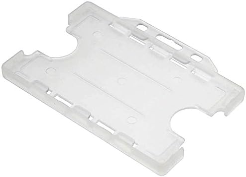 Double-Sided ID Card Holder - Secure, Clear Plastic for 2 Credit-Sized Cards (85mm x 54mm) - Durable, Lightweight for Work, School, Events - ID Card Holder for Lanyard (Clear,Pack of 1)