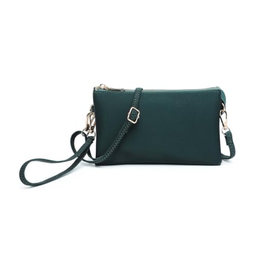 Image of JEN & CO. Riley Crossbody Bags for Women Vegan Leather Wristlet Clutch Wallet Purses Handbags with 2 Straps