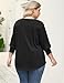 Rapbin Plus Size Tops for Curvy Women 4x-5x 3 Quarter Length Sleeve Blouse Shirts Hide Belly Fat Summer Fashion (Black 4XL)