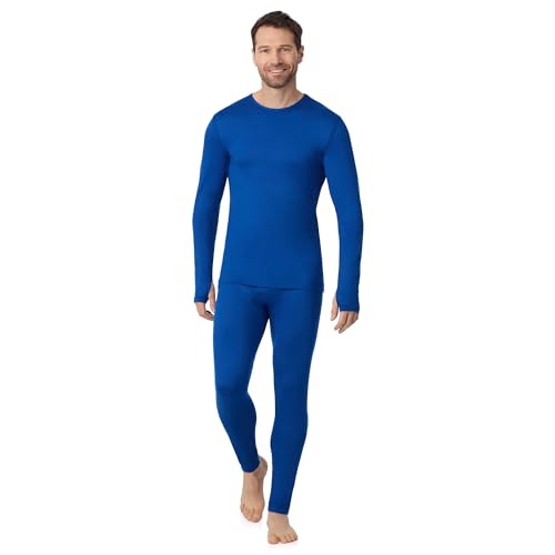Image of Cuddl Duds Lightweight 2 Piece Active Base Layer Matching Sets for Men | Everyday Activewear, Long Sleeve Top & Leggings, Gym Workout & Fitness Clothes, Breathable Moisture Wicking Lounge Set