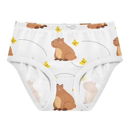 Cute Capybaras Brown White Cute Panties Girl Girls Underwear Toddler Cotton Fun Print Briefs Undies Kids 2t