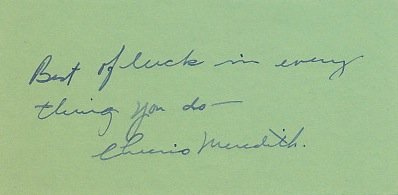 CHEERIO MEREDITH (Andy Griffith Show-- Emma Watson) signed autograph