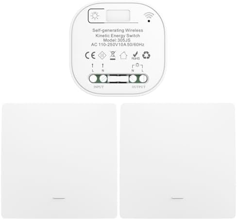 Cerhot funk lichtschalt funkschalt 230v funk lichtschalter ohne batterie set lichtschalter funk wireless light switch funkschalter batterielos funktaster funk-wandschalter für lich