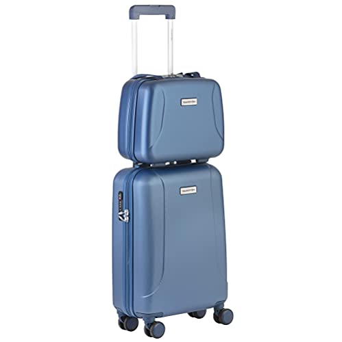 Bagage a main 55cm bleu pour week-end avec grand vanity case 13 LTR