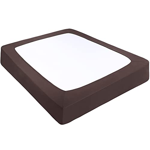 PiccoCasa Boxspringbezug, dehnbarer Stoff, 4 Seiten, Bettvolant, faltenfrei, für Zuhause, elastischer Matratzenbezug, passend für Matratzen bis zu 35,6 cm, Braun, Super-Kingsize-Bett PiccoCasa Boxspringbezug, dehnbarer Stoff, 4 Seiten, Bettvolant, faltenfrei, für Zuhause, elastischer Matratzenbezug, passend für Matratzen bis zu 35,6 cm, Braun, Super-Kingsize-Bett