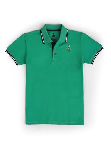 Image of Li'l Tomatoes Boys Pique Polo T-Shirt | Solid Collar Half Sleeve Casual Summer Wear | Soft & Breathable Cotton Blend | 3-15 Years