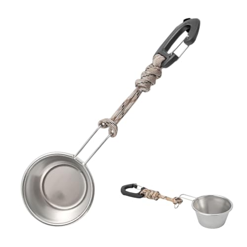 Naqqios Köderschalen – Köderbecher aus Edelstahl, langlebiger Köderhalter | rostfreie Fischmischung, tragbare Tackle-Tasse, Angelausrüstung