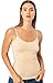 VAVONNE Spaghetti Strap Camisole Tank Tops for Women, Basic Slim-Fit Cotton Cami Undershirts (Nude, Small)