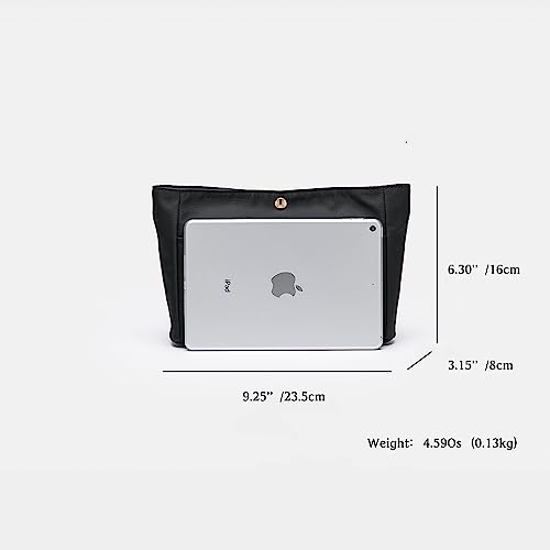 Yonben】Storage Bag Lightweight Large Capacity Eco-Friendly Cotton Canvas Bag Inner Bag Handbag Organizer (Black-Nylon, S) #TOP1