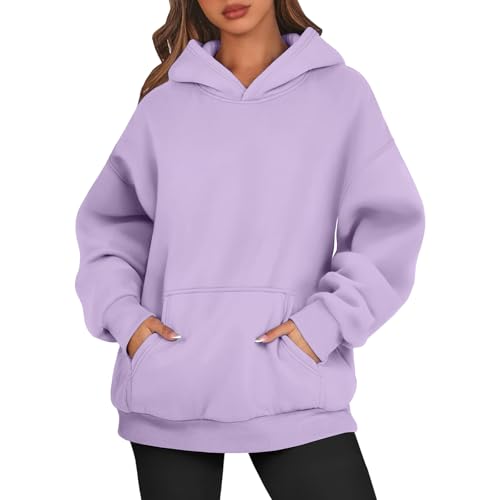 LAYHTKTL Hoodie Womens Oversized Cute Cotton Plain...