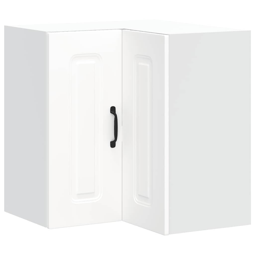 Armoire murale d angle de cuisine Kalmar blanc bois ingénierie