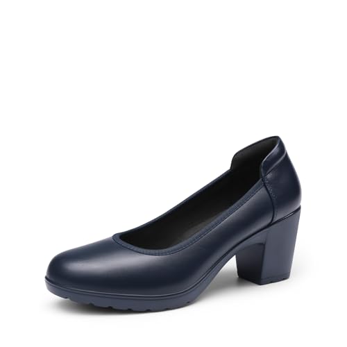 DREAM PAIRS Escarpins Femme Confort Petit Talon Bout Rond Chaussures Bureau Élégantes Antidérapantes Escarpins Classiques pour Travail Mariage Soirée,Size...