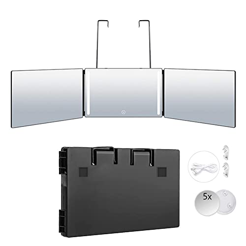 Espejo colgante 360 con luces LED y soporte mural miniatura 1