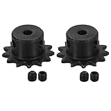QUARKZMAN 2 Stück #25 Kettenrad 5mm Bohrung 13 Zähne C45 Kohlenstoffstahl ANSI #25 Rollenkettenrad Rundloch Mit Stellschrauben Für ISO 04C Kette