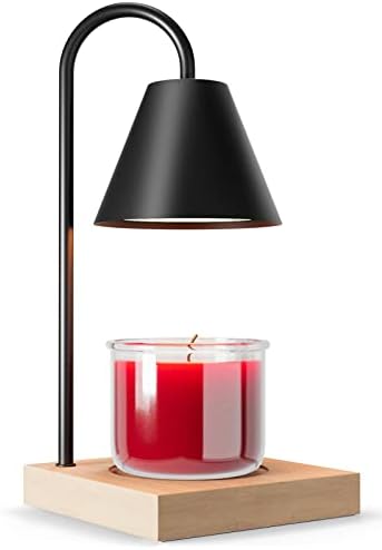 Candle Warmer Lamp with Timer Dimmable 2 Bulbs for Jar Candles 3 Wick Candles Electric Candle Lamp Warmer Candle Warming Lamp Top Melting Candle Warmer Dimmable Candle Melter for Scented Wax (Black)