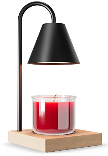 Candle Warmer Lamp With Timer Dimmable 2 Bulbs For Jar Candles 3 Wick Candles Electric Candle Lamp Warmer Candle Warming Lamp Top Melting Candle Warmer Dimmable Candle Melter For Scented Wax (Black) #TOP2
