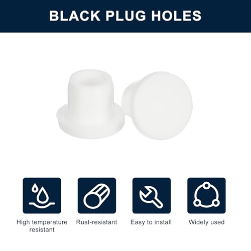 Image of uxcell 30 Pieces White Silicone Rubber Plug Stopper, Hardware Sealing Plugs