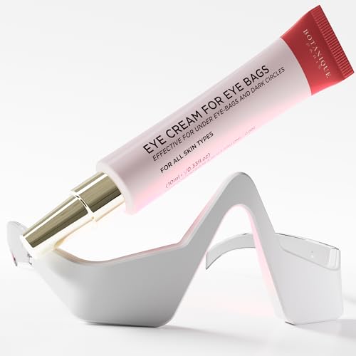 BOTANIQUE PARIS RevitalEyes Under Eye Red Light Therapy [WITH ANTI EYE BAG CREAM] - Light Therapy Device Bundle for Under Eye Bags Puffiness & Fine Lines - Skincare Tool for all Skin Types